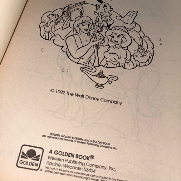 1992 Walt Disney Aladdin Coloring book Vintage - Picture 3 of 6